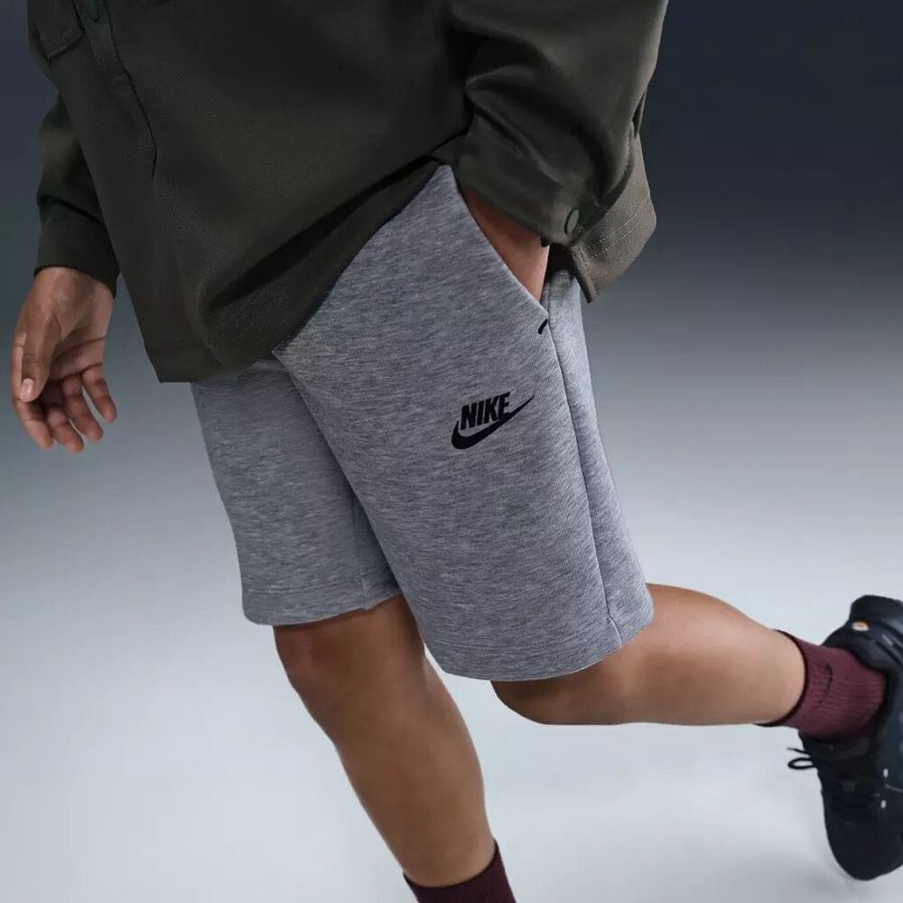 #609. Nike Tech NWT YOUTH Heather Grey Sportswear Tech Fleece Shorts
